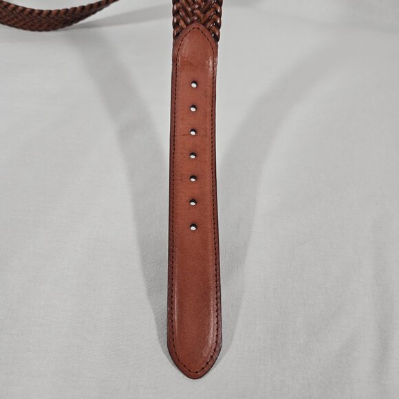 VINTAGE Hipster Western Genuine BROWN Leather Bonded Lacing BELT Men's Size 34. - Picture 10 of 17